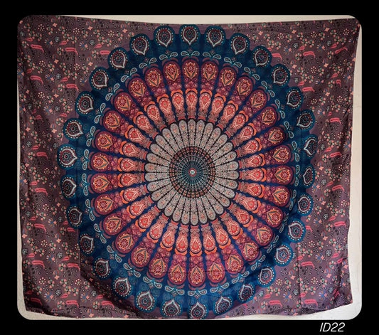 Peacock Mandala on Floral backdrop